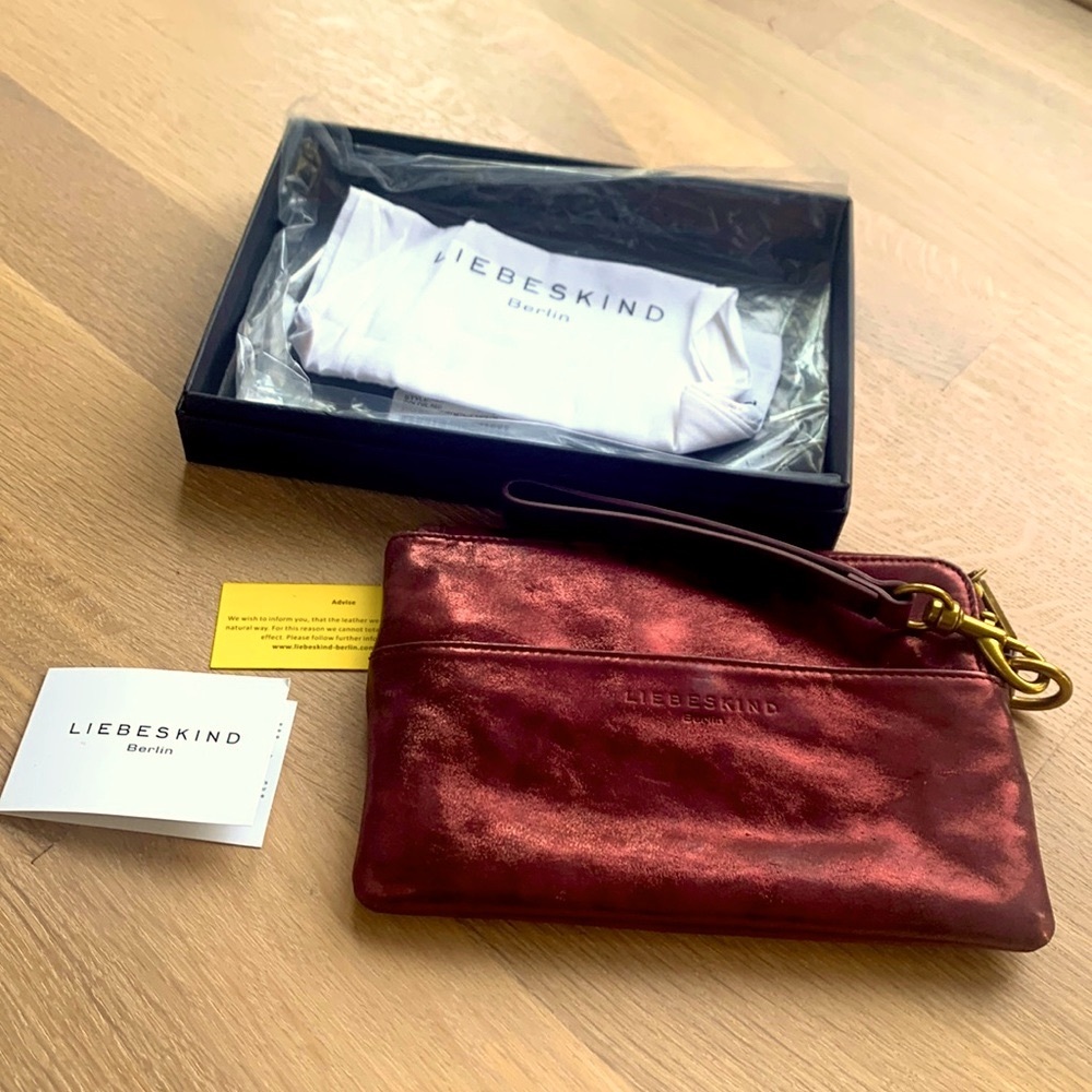 Liebeskind Hilary Metallic Suede Clutch